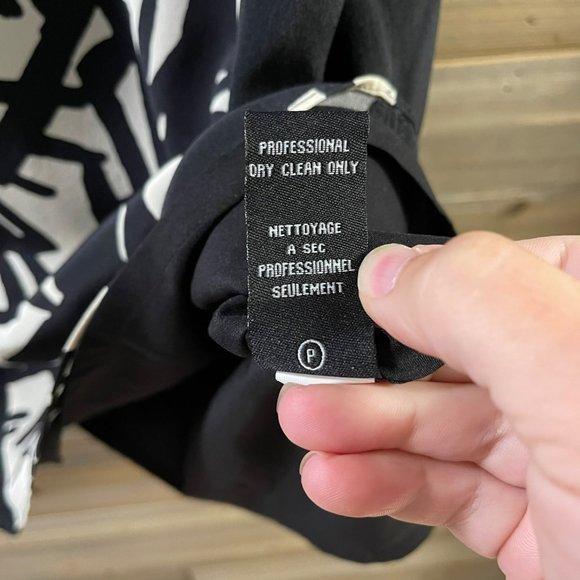 TIBI New York 100% Silk Black and White Abstract Sheath Dress Women's Si… - Picture 10 of 14